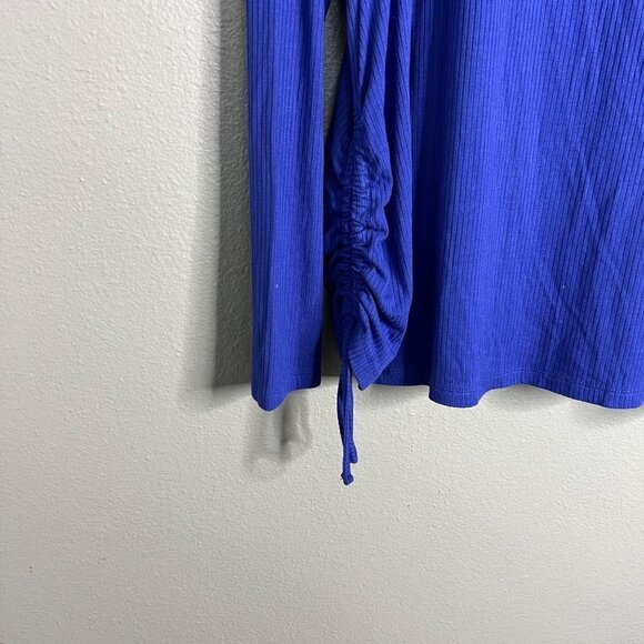 NWOT Eloquii Purple Scoop Neck Cinch Side Ribbed Long Sleeve Top Plus 22/24‎ - Picture 4 of 6